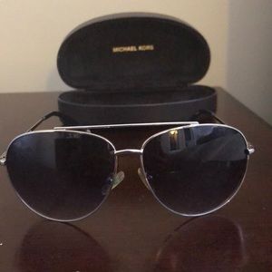 Michael Kors Silver Aviator Sunglasses